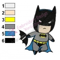 Chibi Batman Embroidery Design